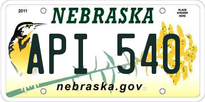 NE license plate API540
