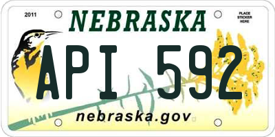 NE license plate API592