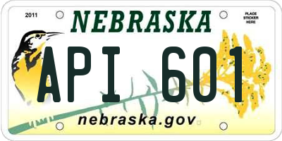 NE license plate API601