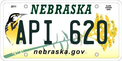 NE license plate API620