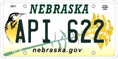 NE license plate API622