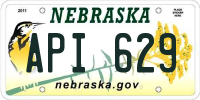 NE license plate API629