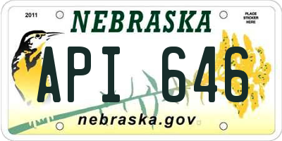 NE license plate API646