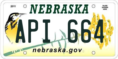 NE license plate API664