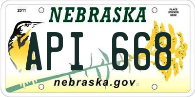 NE license plate API668