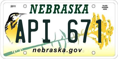 NE license plate API671