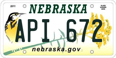 NE license plate API672