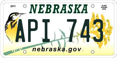 NE license plate API743