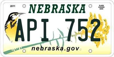 NE license plate API752