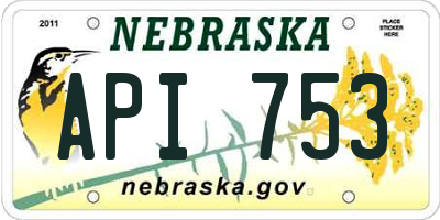 NE license plate API753