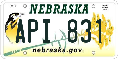 NE license plate API831