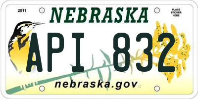 NE license plate API832