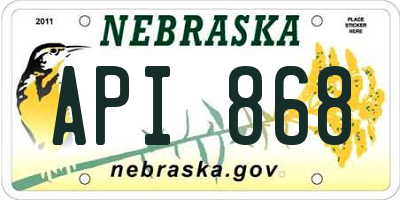 NE license plate API868