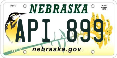 NE license plate API899