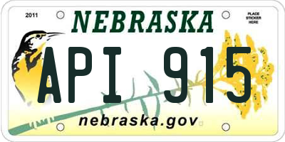 NE license plate API915
