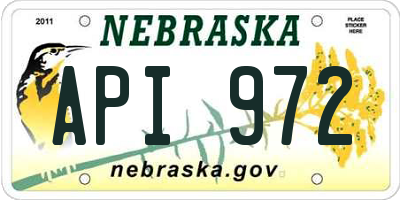 NE license plate API972