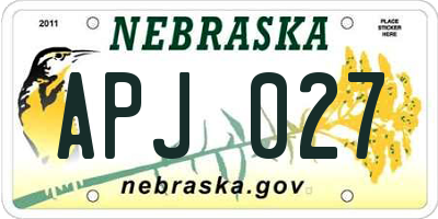 NE license plate APJ027