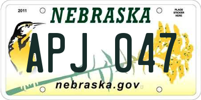 NE license plate APJ047