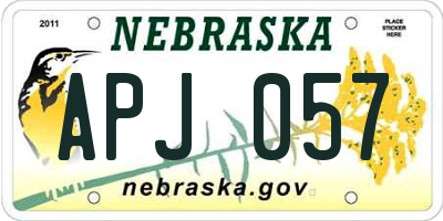 NE license plate APJ057