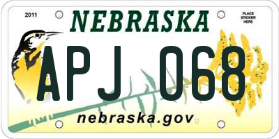 NE license plate APJ068