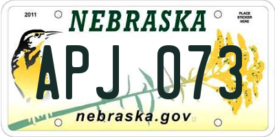 NE license plate APJ073