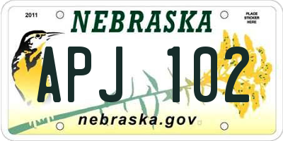 NE license plate APJ102