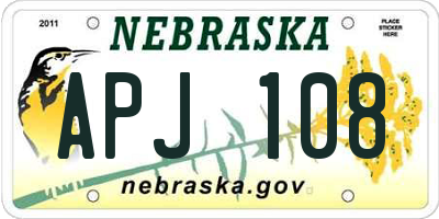 NE license plate APJ108
