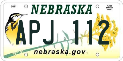 NE license plate APJ112