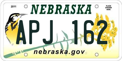 NE license plate APJ162