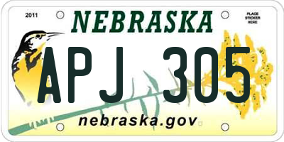 NE license plate APJ305