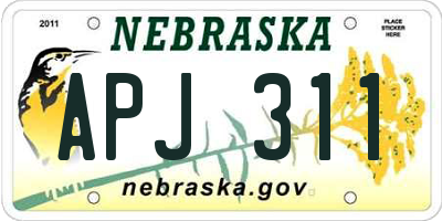 NE license plate APJ311