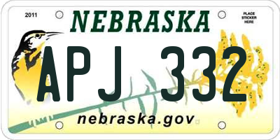 NE license plate APJ332