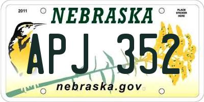 NE license plate APJ352