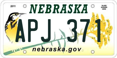 NE license plate APJ371