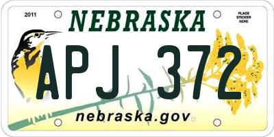 NE license plate APJ372