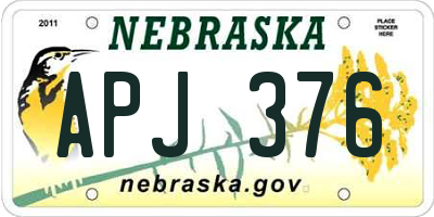 NE license plate APJ376