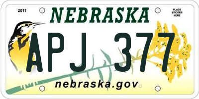 NE license plate APJ377