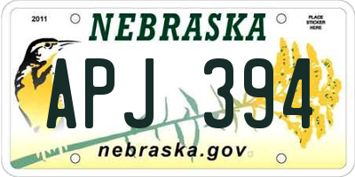 NE license plate APJ394