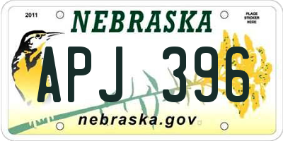 NE license plate APJ396