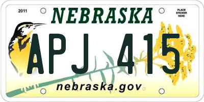 NE license plate APJ415