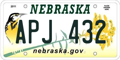 NE license plate APJ432