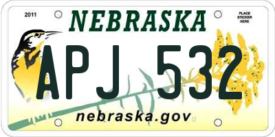 NE license plate APJ532