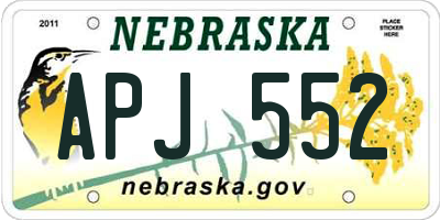 NE license plate APJ552