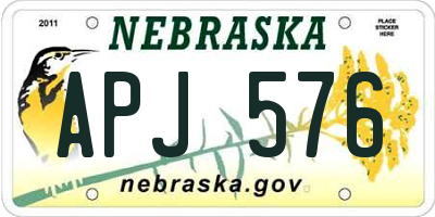NE license plate APJ576