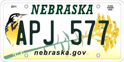 NE license plate APJ577