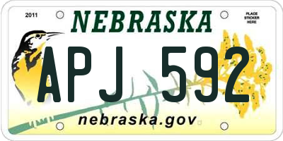 NE license plate APJ592