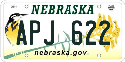 NE license plate APJ622