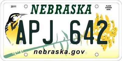 NE license plate APJ642