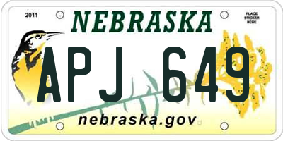 NE license plate APJ649