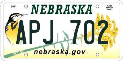 NE license plate APJ702